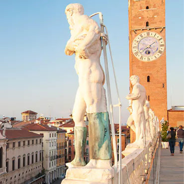 Statue and view in Vicenza city Italy