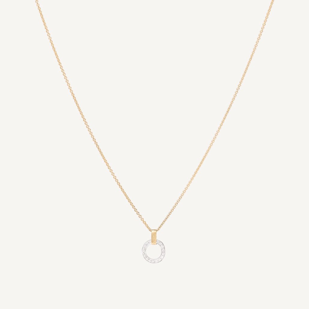 Marco Bicego 18kt gold pendant necklace with diamond studded link