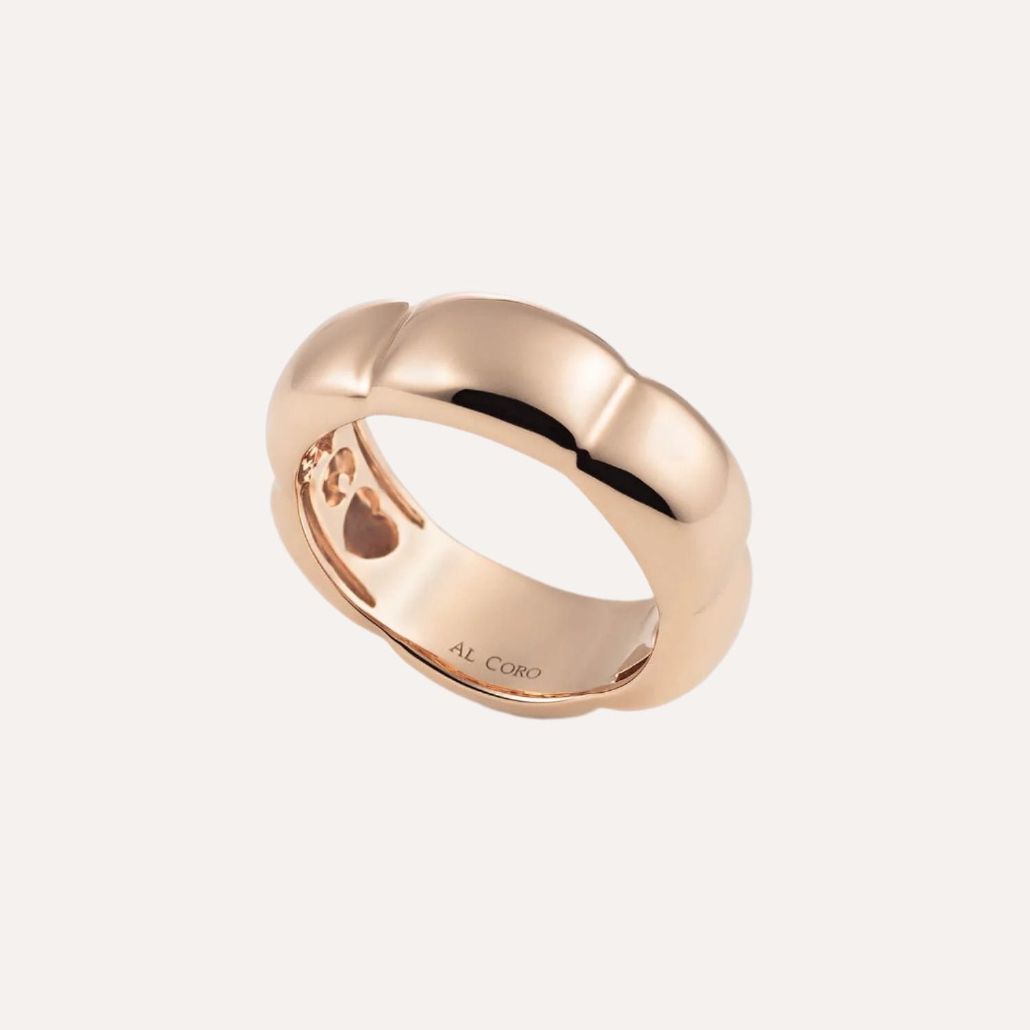 Al Coro La Piazza Classic Chunky Everyday Rose Gold Ring