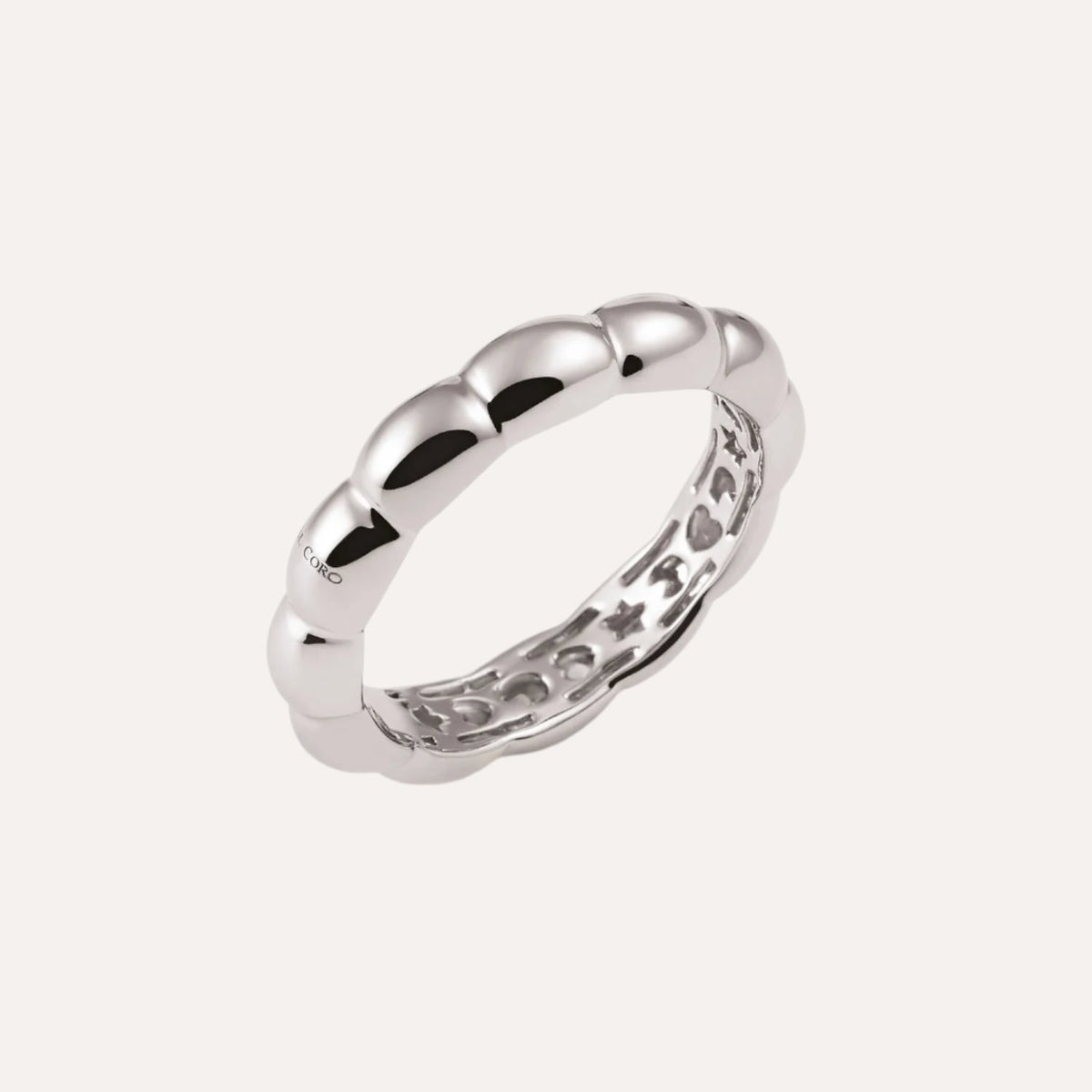 Al Coro La Piazza Classic Everyday Gold Ring in White Gold