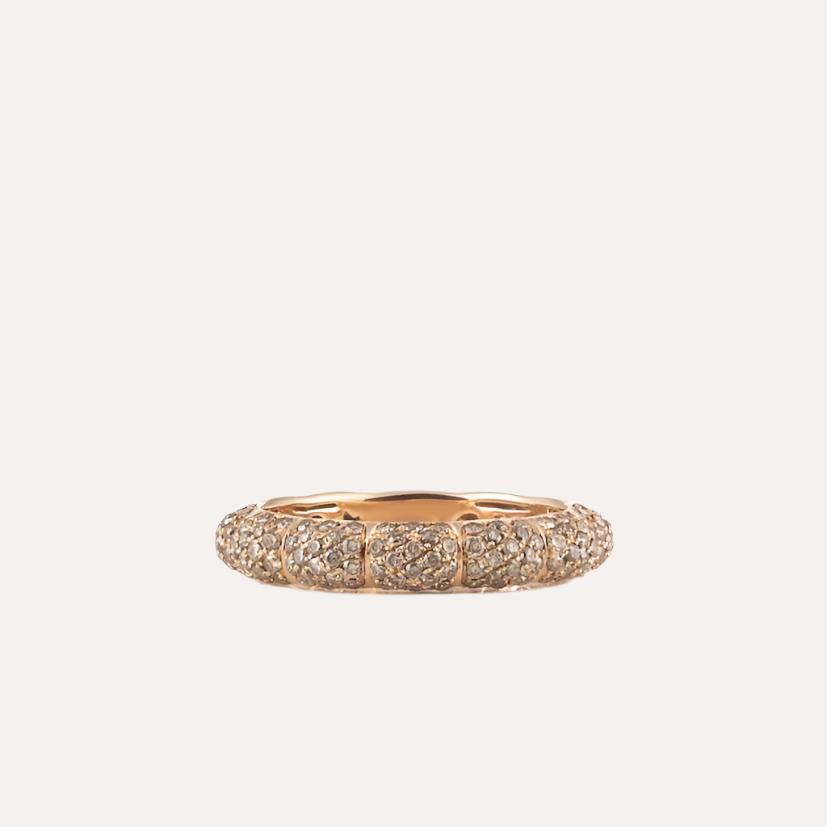 Al Coro La Piazza Rose Gold Ring with Brown Diamonds at Orsini