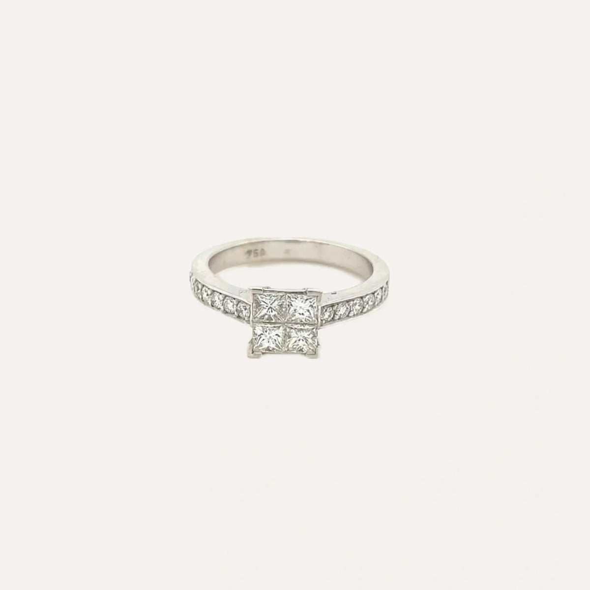 Bellucci Engagement Ring in 18k White Gold with Diamonds