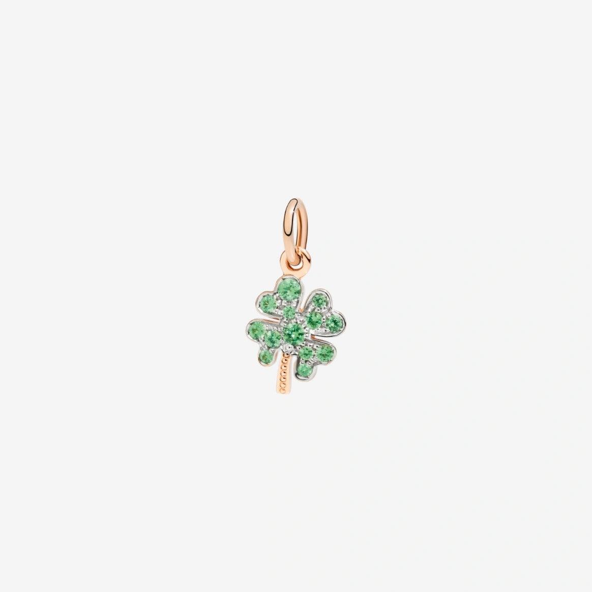 DoDo Charm FOUR LEAF CLOVER Rose Gold and Tsavorites - Orsini Jewellers