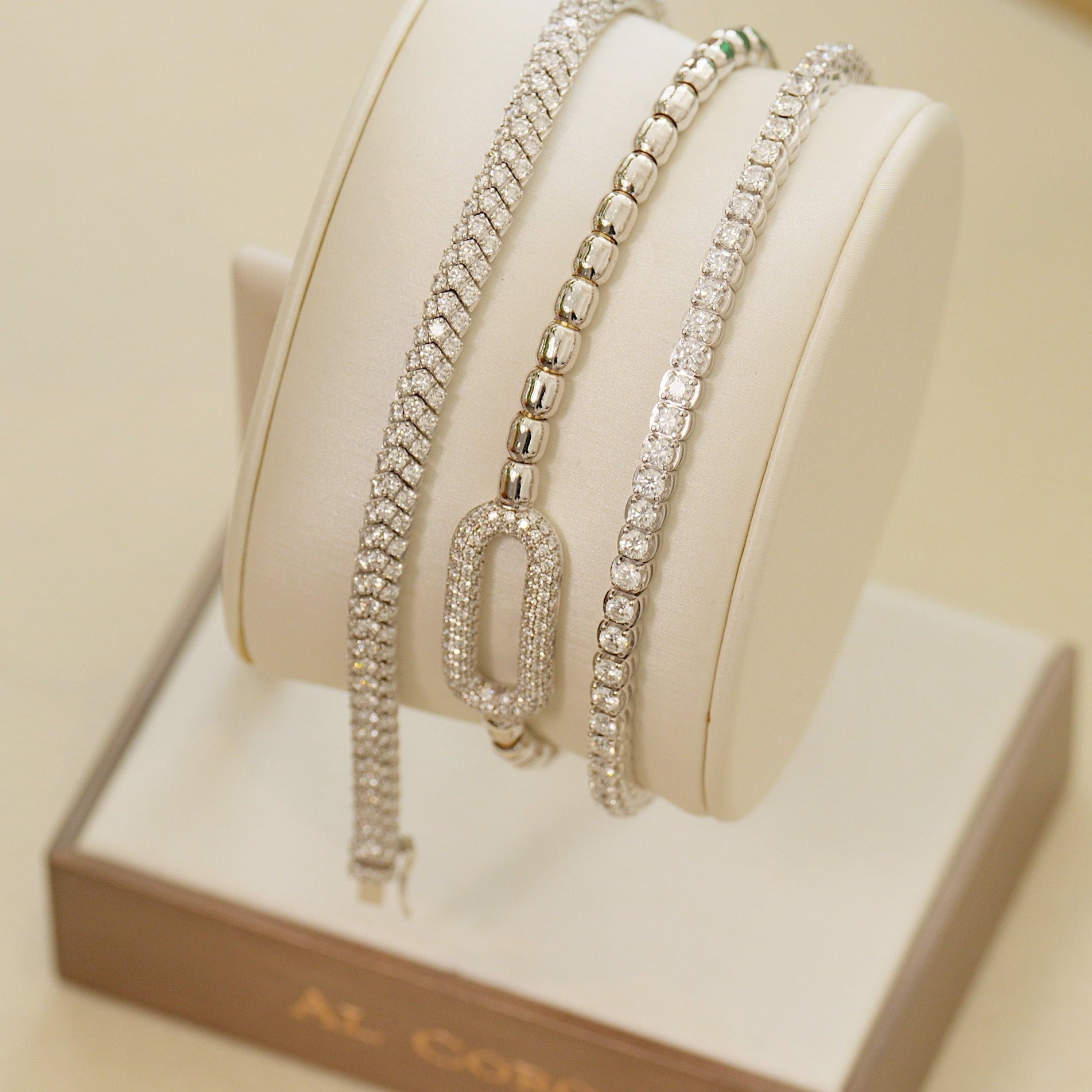 Al Coro Amori Bracelet in 18k White Gold with Diamonds - Orsini Jewellers