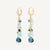 Marco Bicego 18K Gold Blue Topaz Earrings Double Strand with Diamonds OB1753-MB TP01 Y