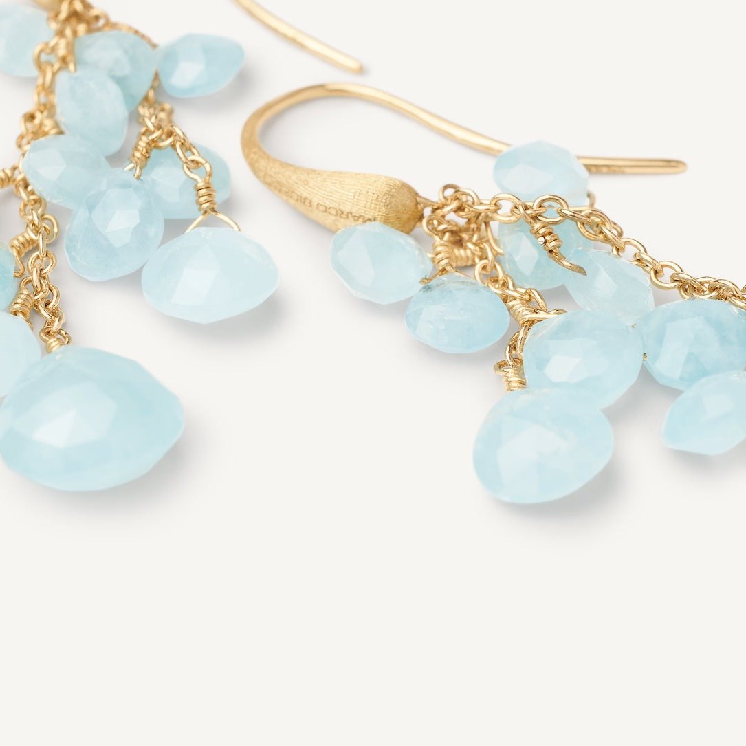 Marco Bicego 18K Yellow Gold Multi - Strand Aquamarine Earrings