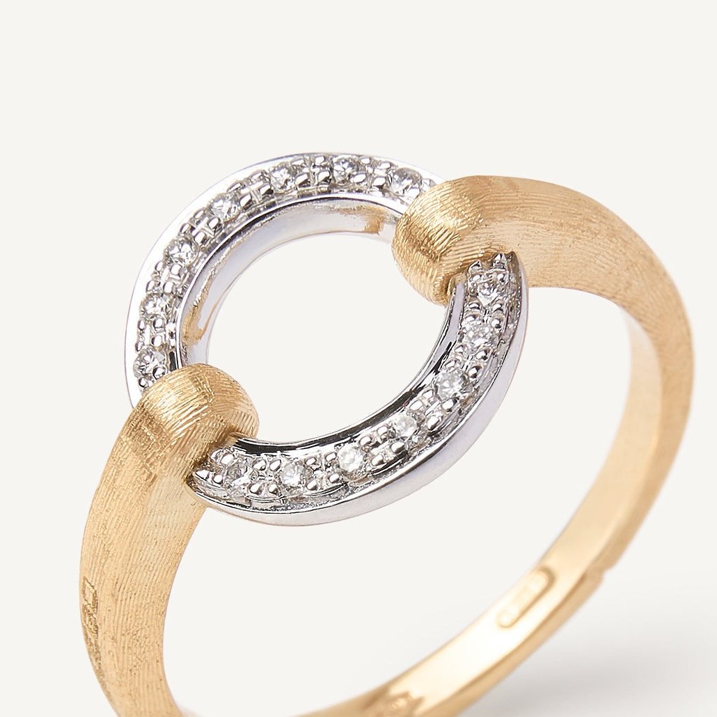 18K Yellow Gold Stackable Diamond Circle Ring