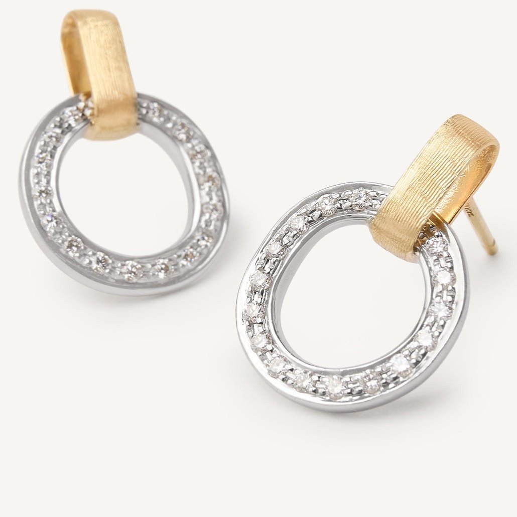 JAIPUR LINK NEW 
18kt yellow gold stud earrings with circular diamond element