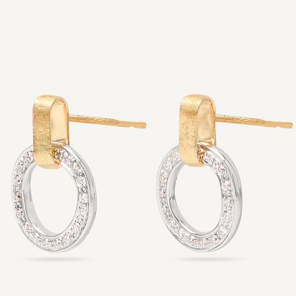 JAIPUR LINK NEW 
18kt yellow gold stud earrings with circular diamond element