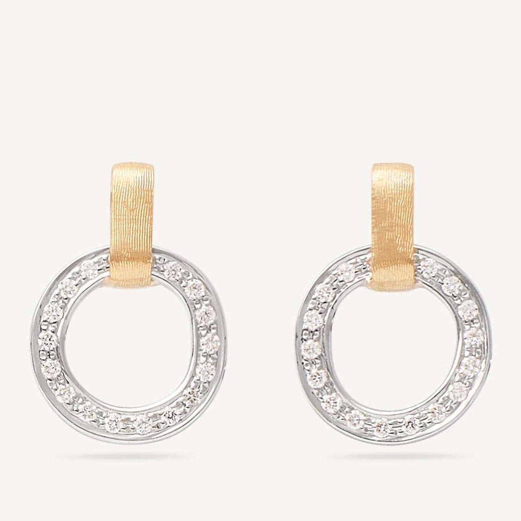 JAIPUR LINK NEW 
18kt yellow gold stud earrings with circular diamond element