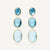 18K Yellow Gold Three-Stone Topaz Earrings
