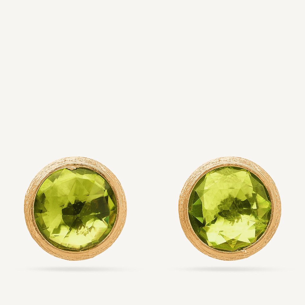 Marco Bicego Jaipur 18k Gold Green Peridot Stud Earrings OB957 PR01 Y