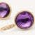 18kt yellow gold diamond-studded amethyst earrings