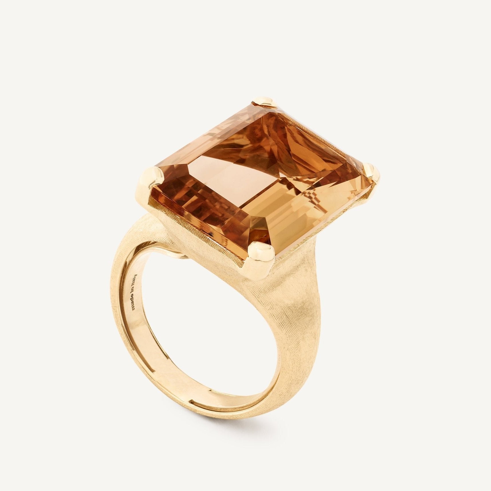 18K Yellow Gold Champagne Quartz Cocktail Ring Marco Bicego