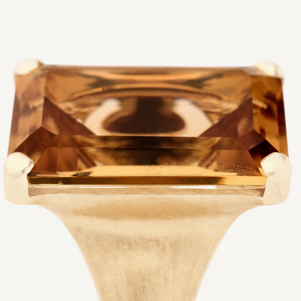 18K Yellow Gold Champagne Quartz Cocktail Ring Marco Bicego