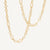 18kt yellow gold oval link long necklace with polished gold links