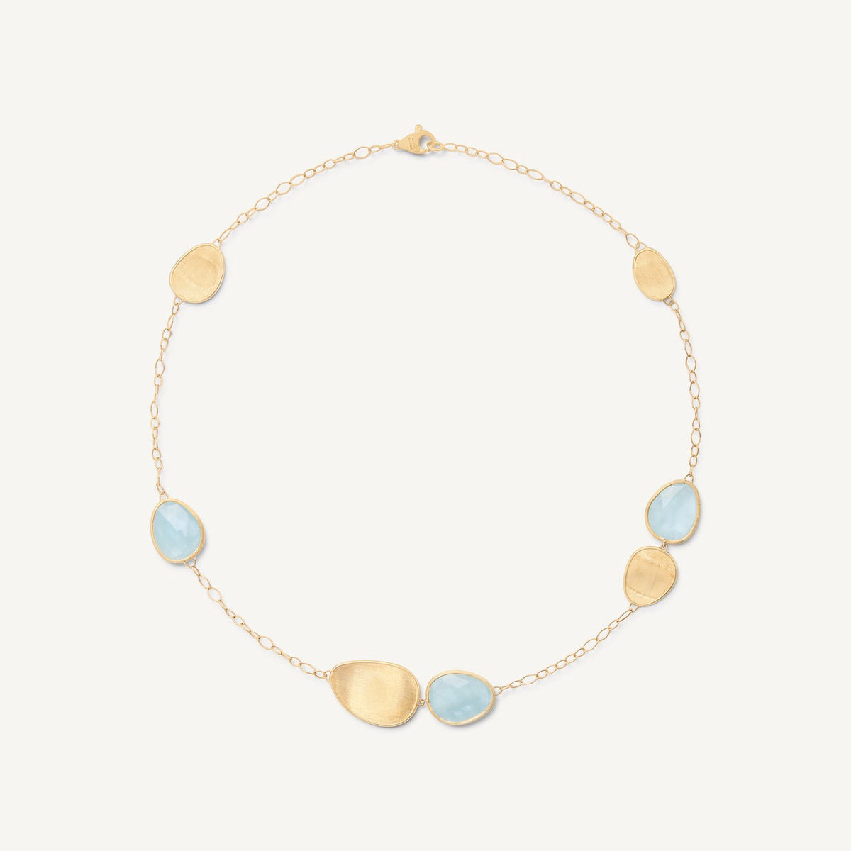 Marco Bicego Lunaria 18k Gold Aquamarine Necklace CB1981 AQD Y