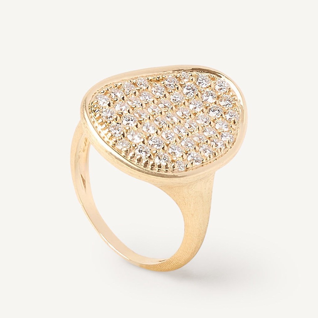 Marco Bicego Lunaria 18k Gold Diamond Pavé Ring