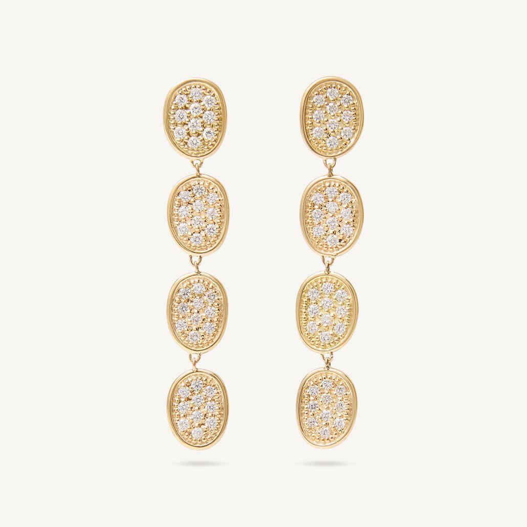 Marco Bicego Lunaria Gold Chandelier Diamond Earrings OB1813 B Y