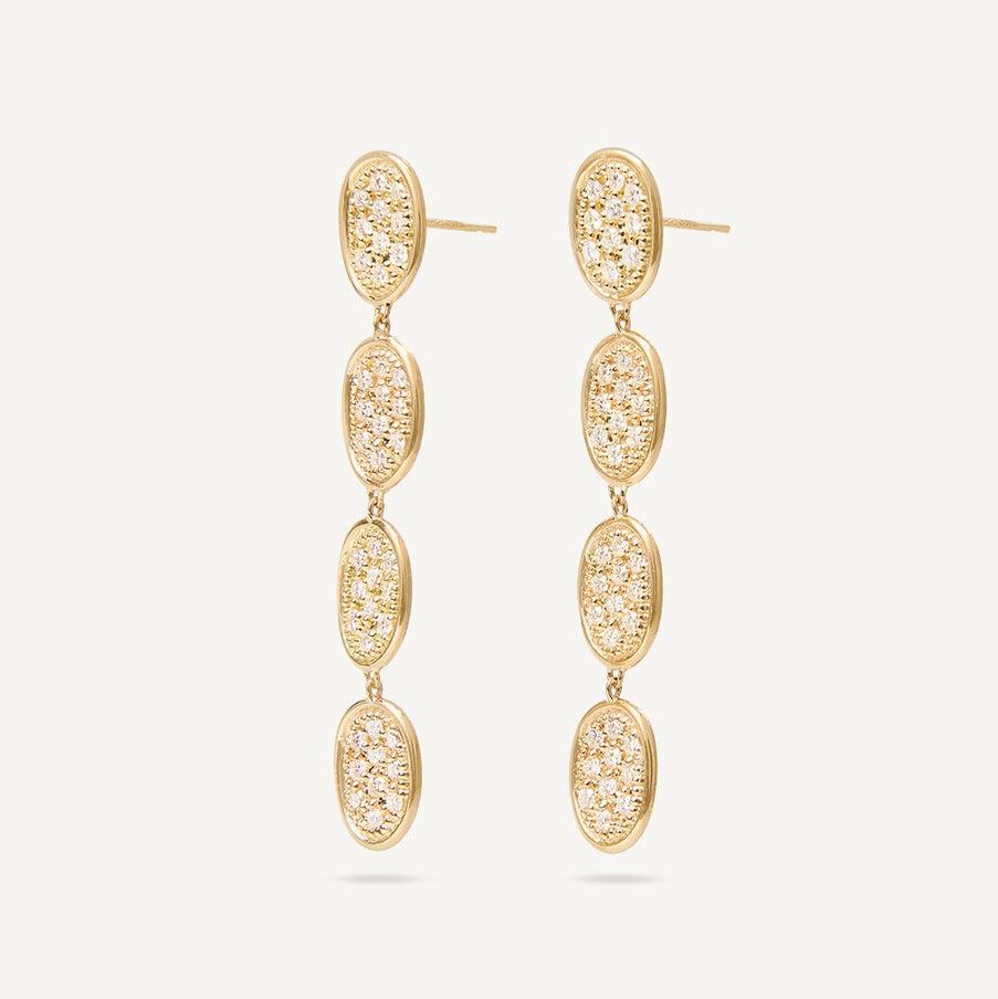 Marco Bicego Lunaria Gold Chandelier Diamond Earrings OB1813 B Y