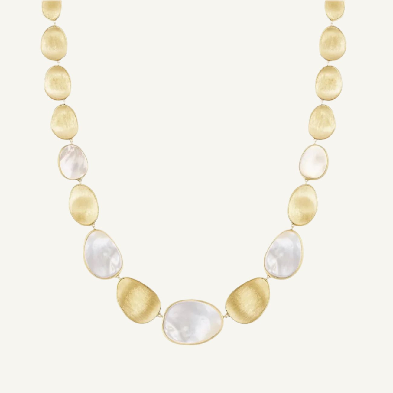 Marco Bicego Lunaria Mother of Pearl Necklace with hand etched gold discs