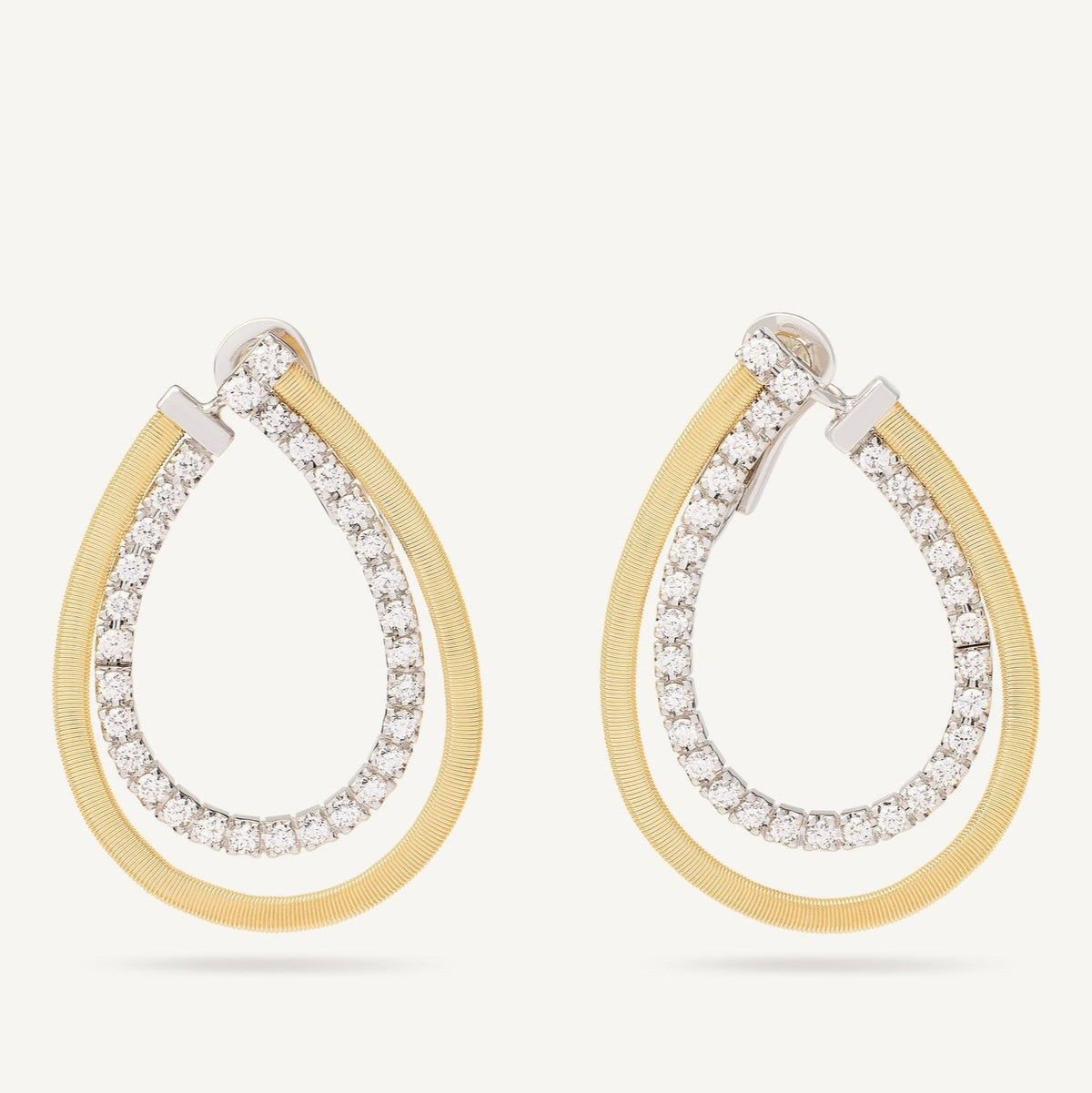 Marco Bicego Masai 18k Gold Teardrop Diamond Earrings