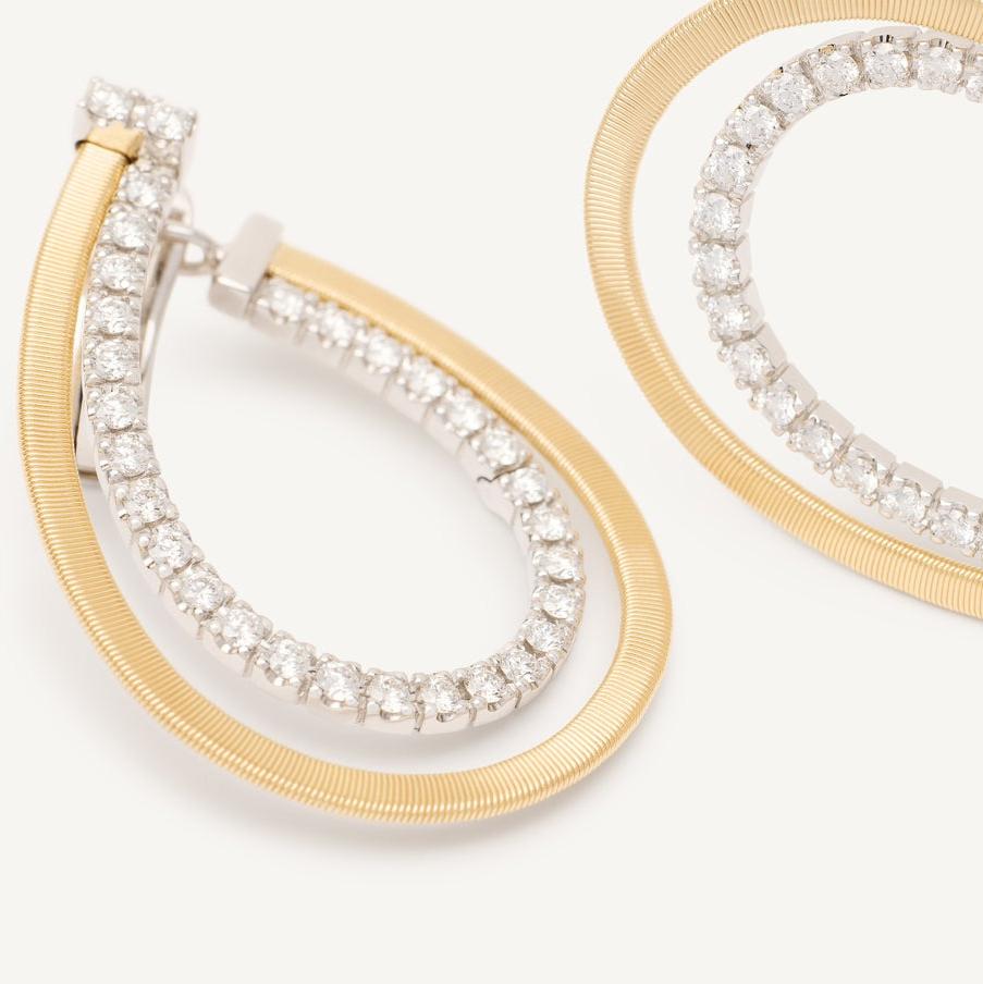 Marco Bicego Masai 18k Gold Teardrop Diamond Earrings