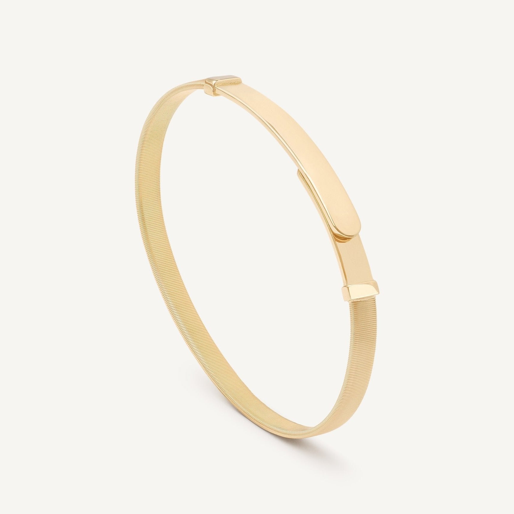 18K Yellow Gold Coil Thin Bangle Bracelet