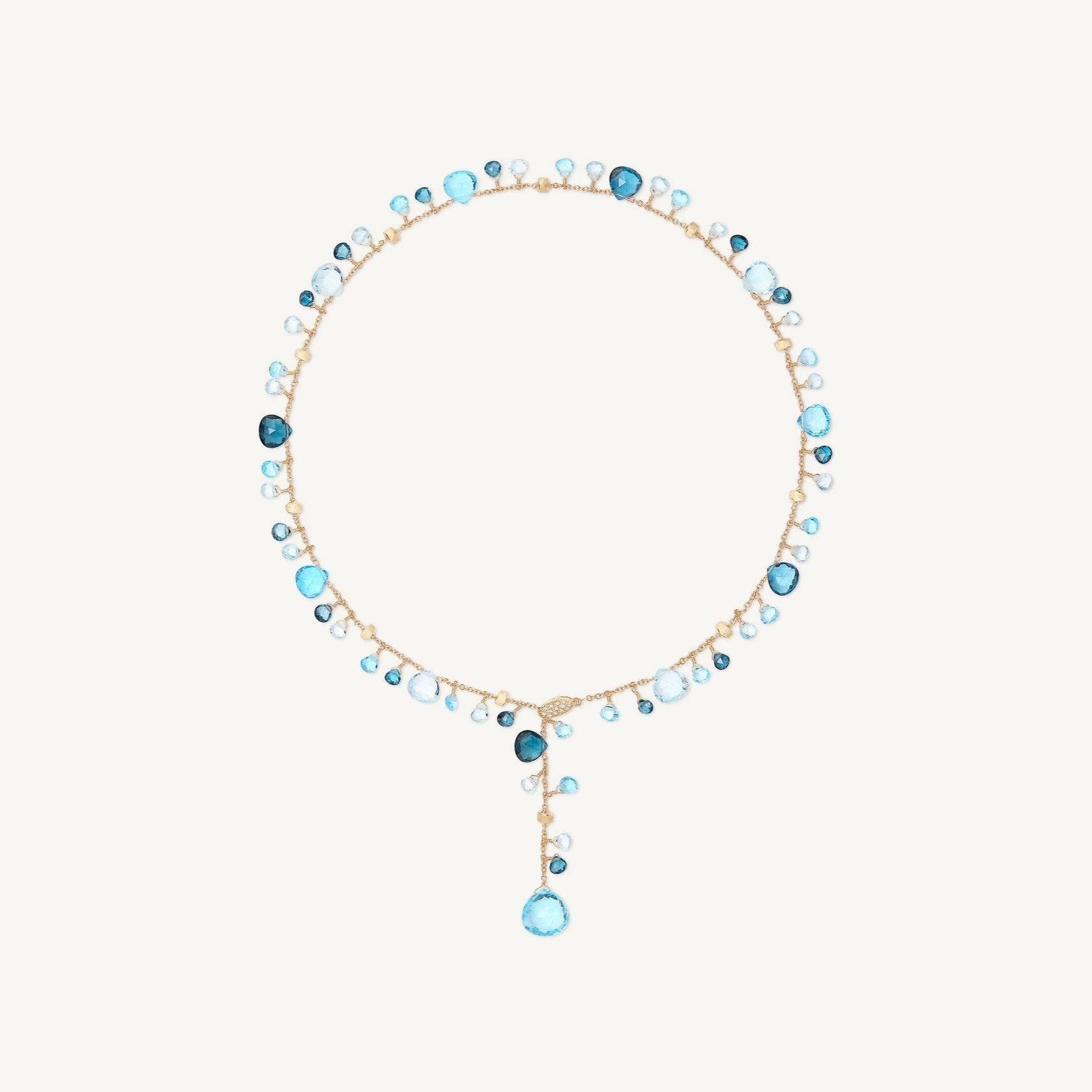 Marco Bicego Paradise 18K Yellow Gold Blue Topaz Lariat Necklace