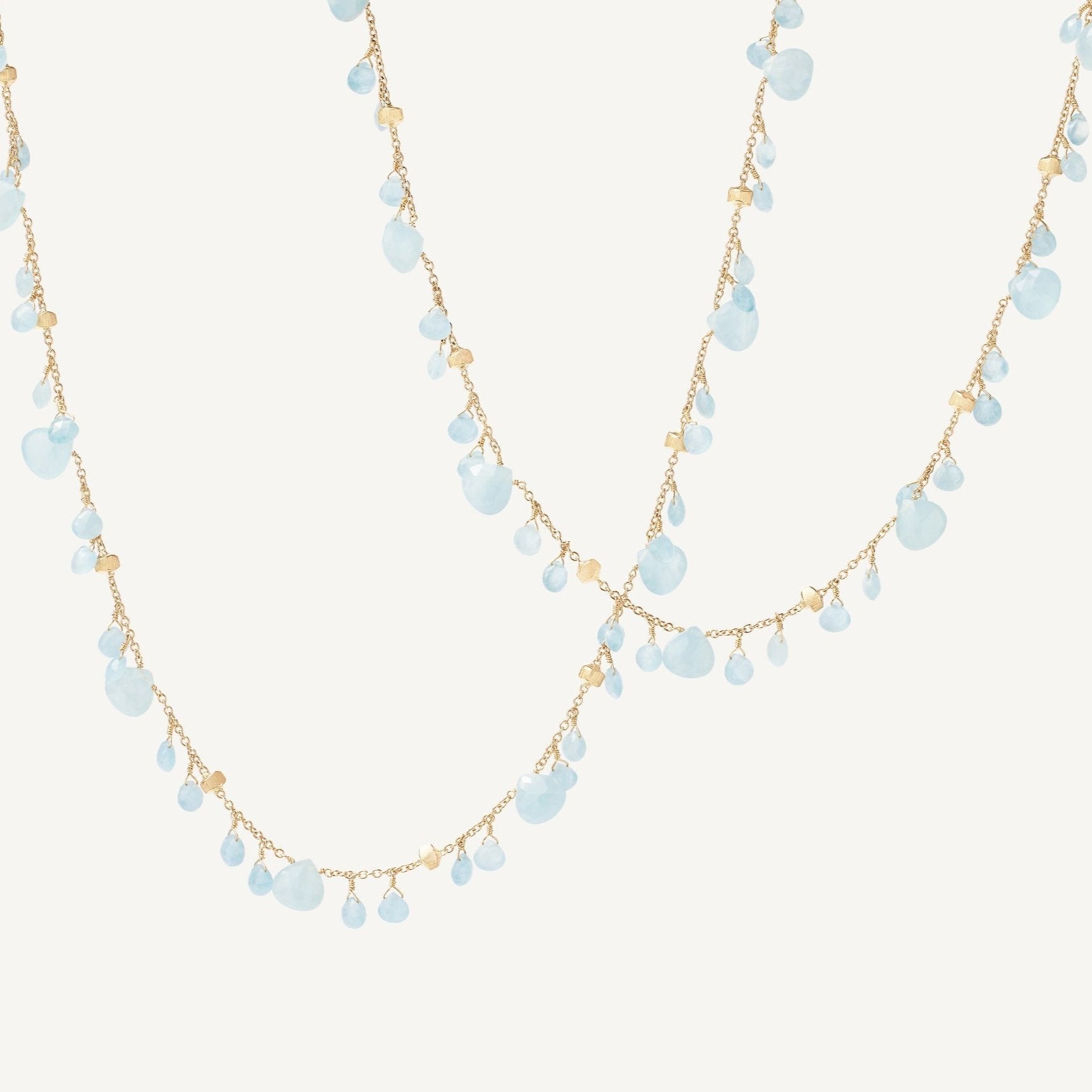 Marco Bicego Paradise Aquamarine Gemstone Long Necklace - Orsini Jewellers