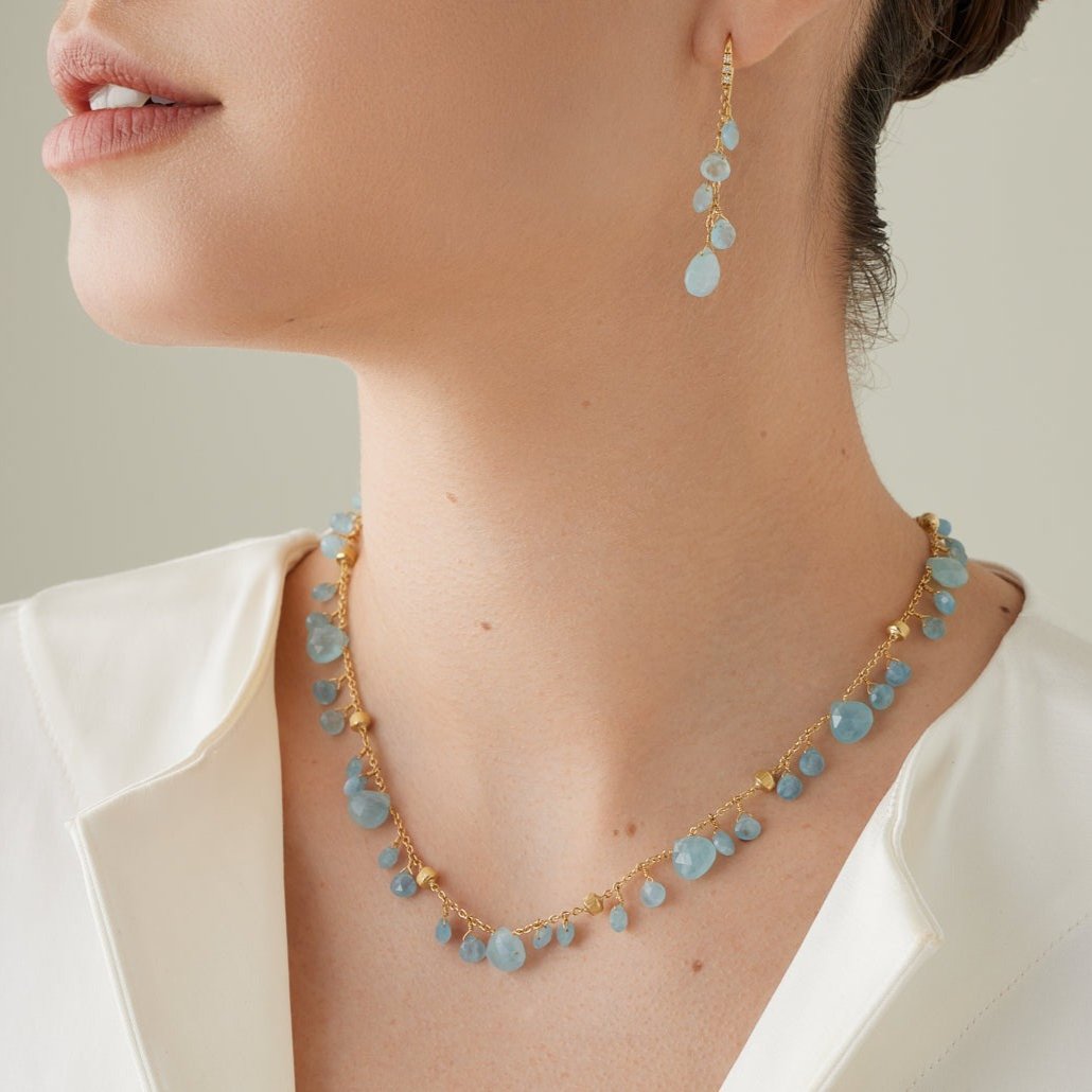 Marco Bicego Paradise Aquamarine Gemstone Necklace - Orsini Jewellery