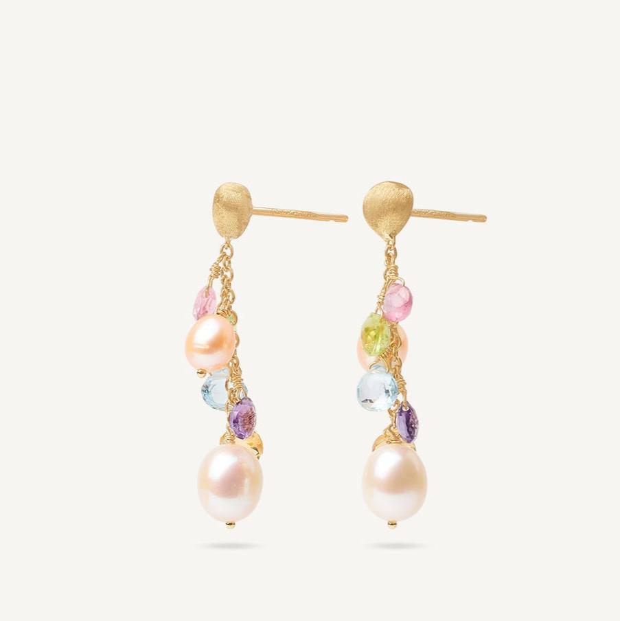 Marco Bicego Paradise Pearl and Gemstone Drop Earrings