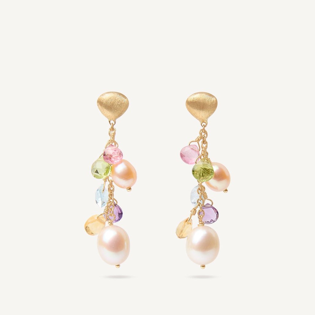 Marco Bicego Paradise Pearl and Gemstone Drop Earrings