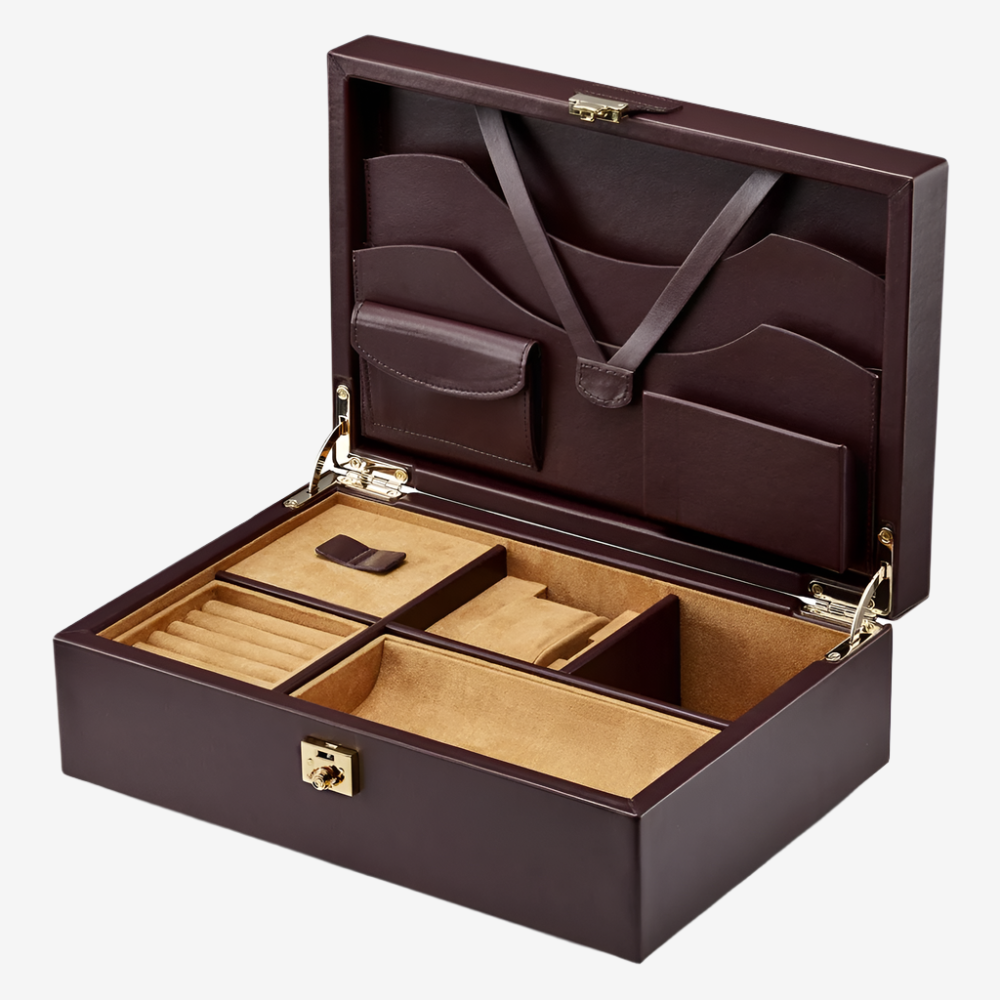 quality leather watch and jewellery box