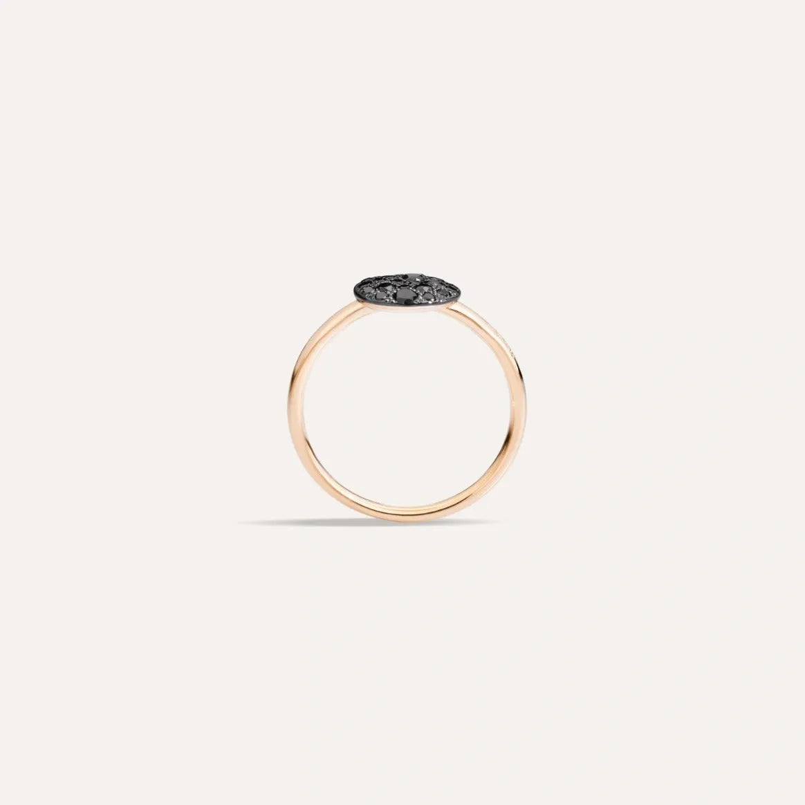 Pomellato Sabbia Ring in 18k Rose Gold with Pave Black Diamonds