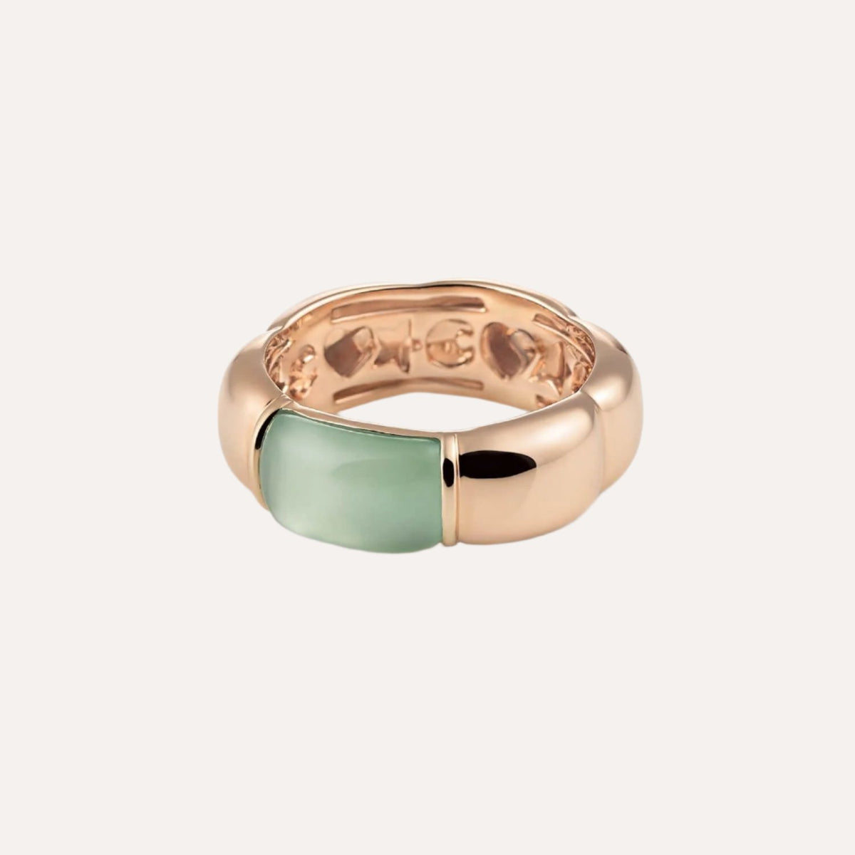 Al Coro La Piazza Ring Green Prehnit Gemstone Ring in 18k Gold - Orsini Jewellers