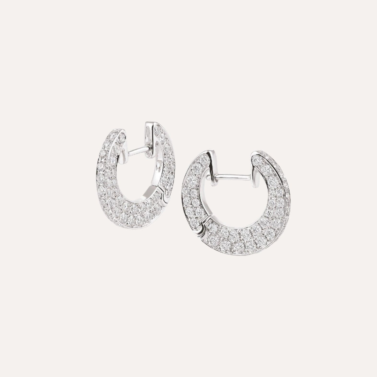 Al Coro Mezzaluna Earrings White Gold and Diamonds - Orsini Jewellers