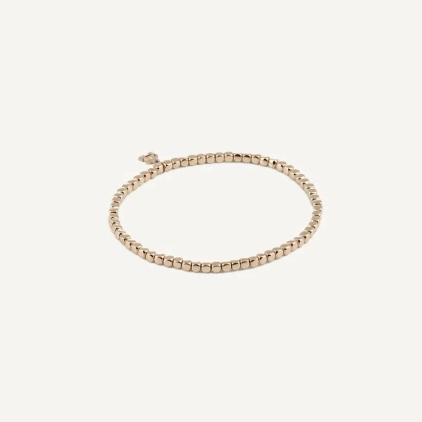 Al Coro Square Stretchy Bracelet in 18k Rose Gold Small Size Cubes - Orsini Jewellers