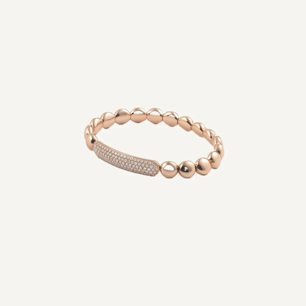 Al Coro Stretchy Bracelet in 18k Rose gold with 104 Diamonds - Orsini Jewellers