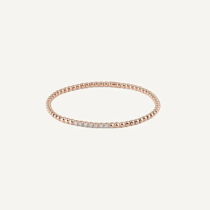 Al Coro Stretchy bracelet in 18k Rose Gold with 7 Diamonds - Orsini Jewellers