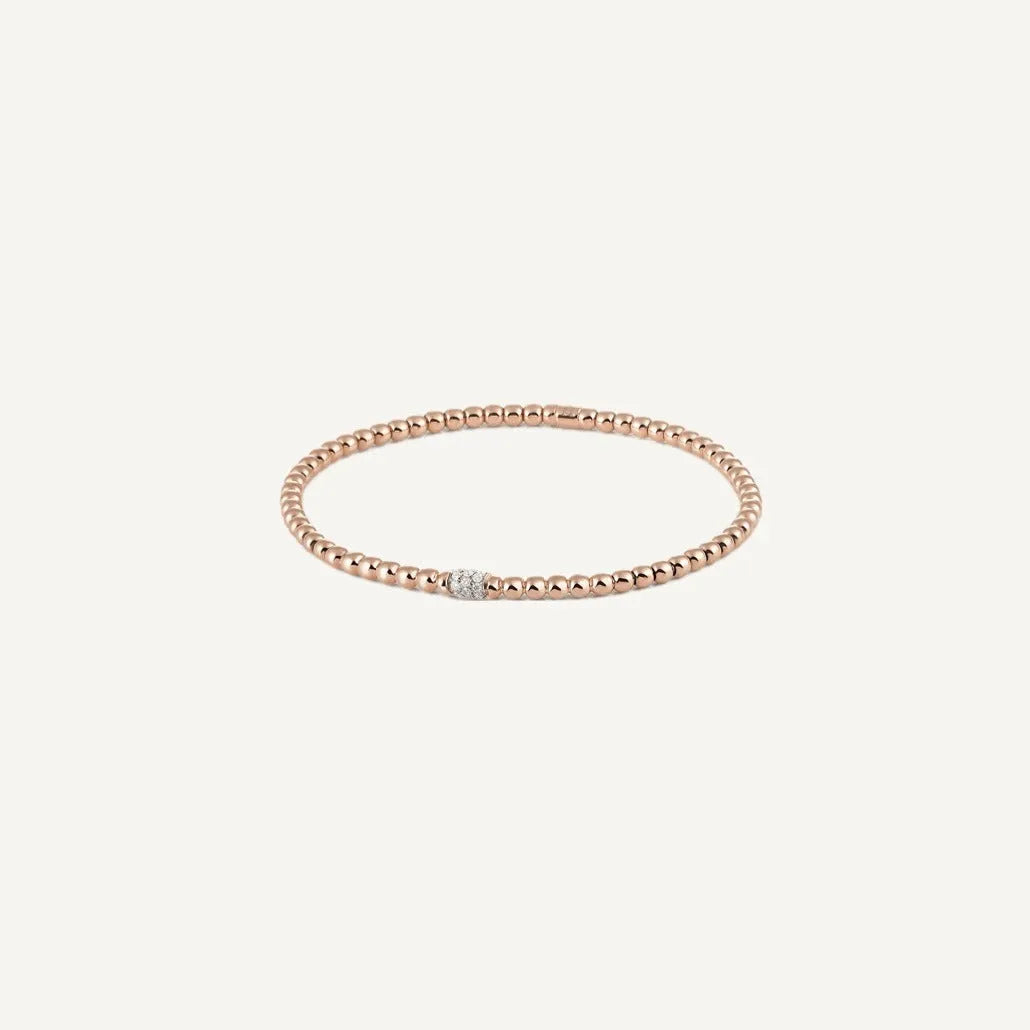 Al Coro Stretchy Bracelet in 18k Rose Gold with Diamonds - Orsini Jewellers