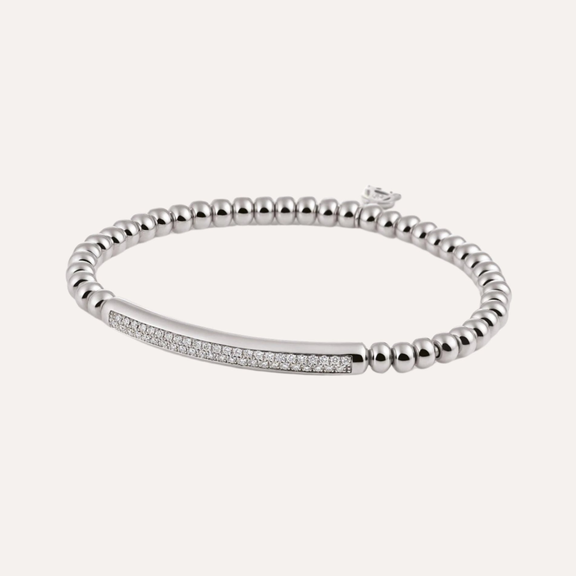 Al Coro Stretchy Bracelet in 18k White Gold with 48 Diamonds - Orsini Jewellers