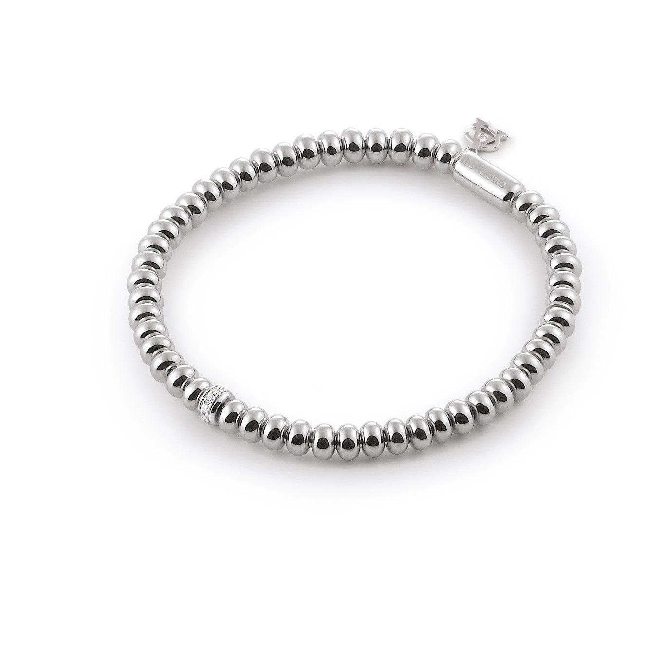 Al Coro Stretchy Bracelet in 18k White Gold with Diamond Detail - Orsini Jewellers