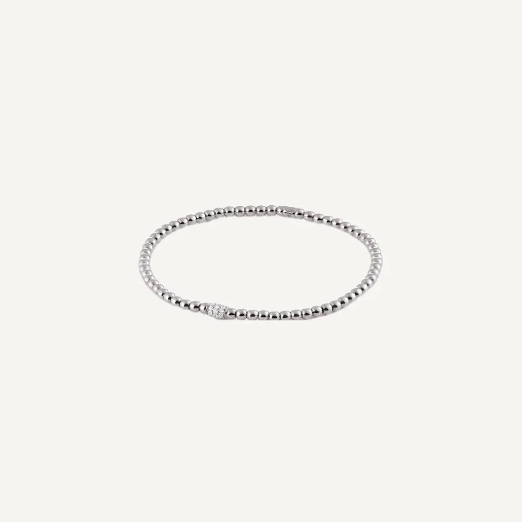 Al Coro Stretchy Bracelet in 18k White Gold with Diamonds - Orsini Jewellers