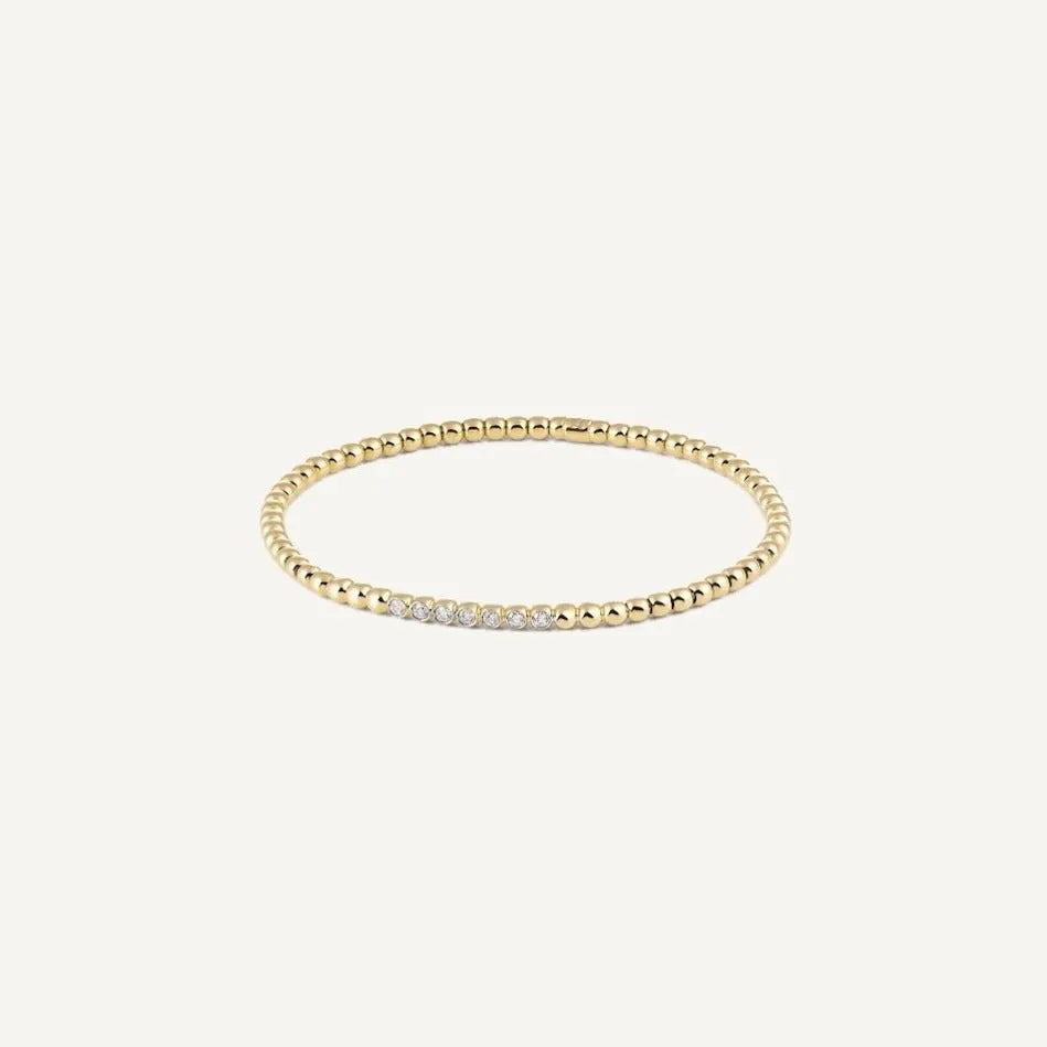 Al Coro Stretchy Bracelet in 18k Yellow Gold with 7 Diamonds - Orsini Jewellers