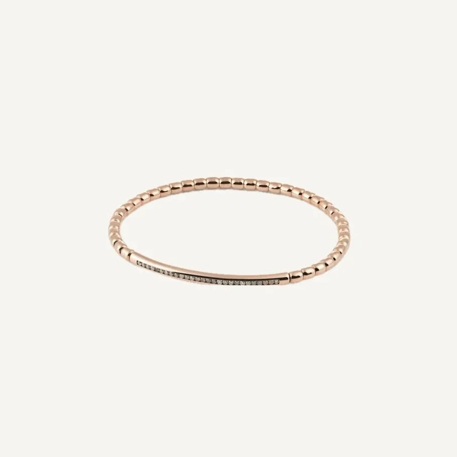 Al Coro Stretchy Men's Bracelet in 18k Rose Gold with Brown Diamonds - Orsini Jewellers