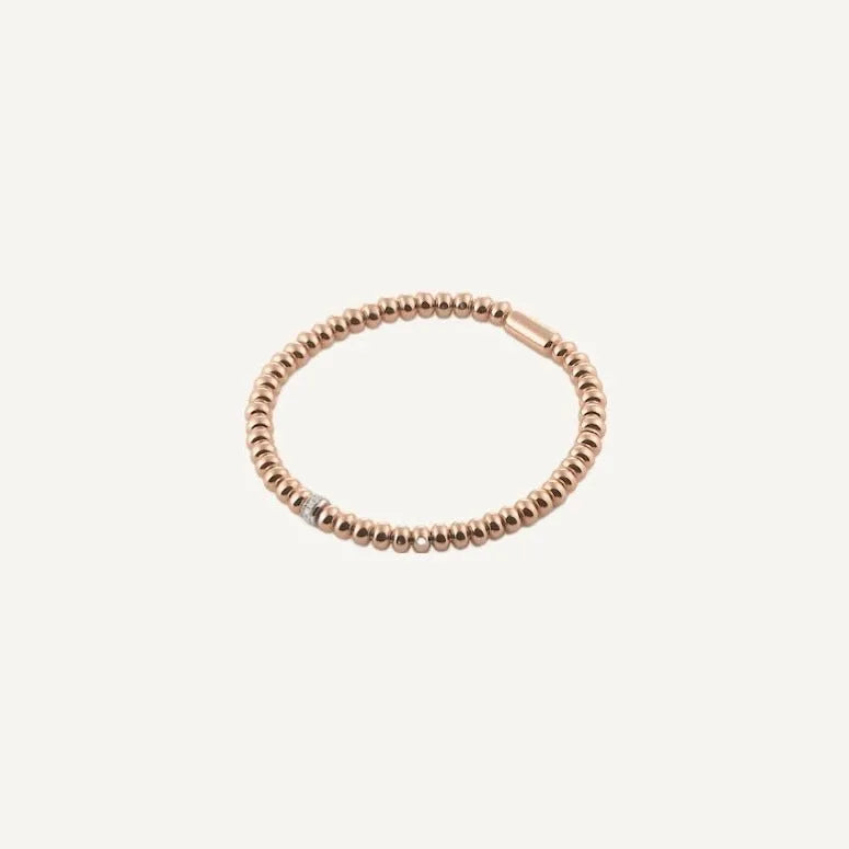 Al Coro Stretchy Rose Gold Ball with Diamonds Bracelet - Orsini Jewellers