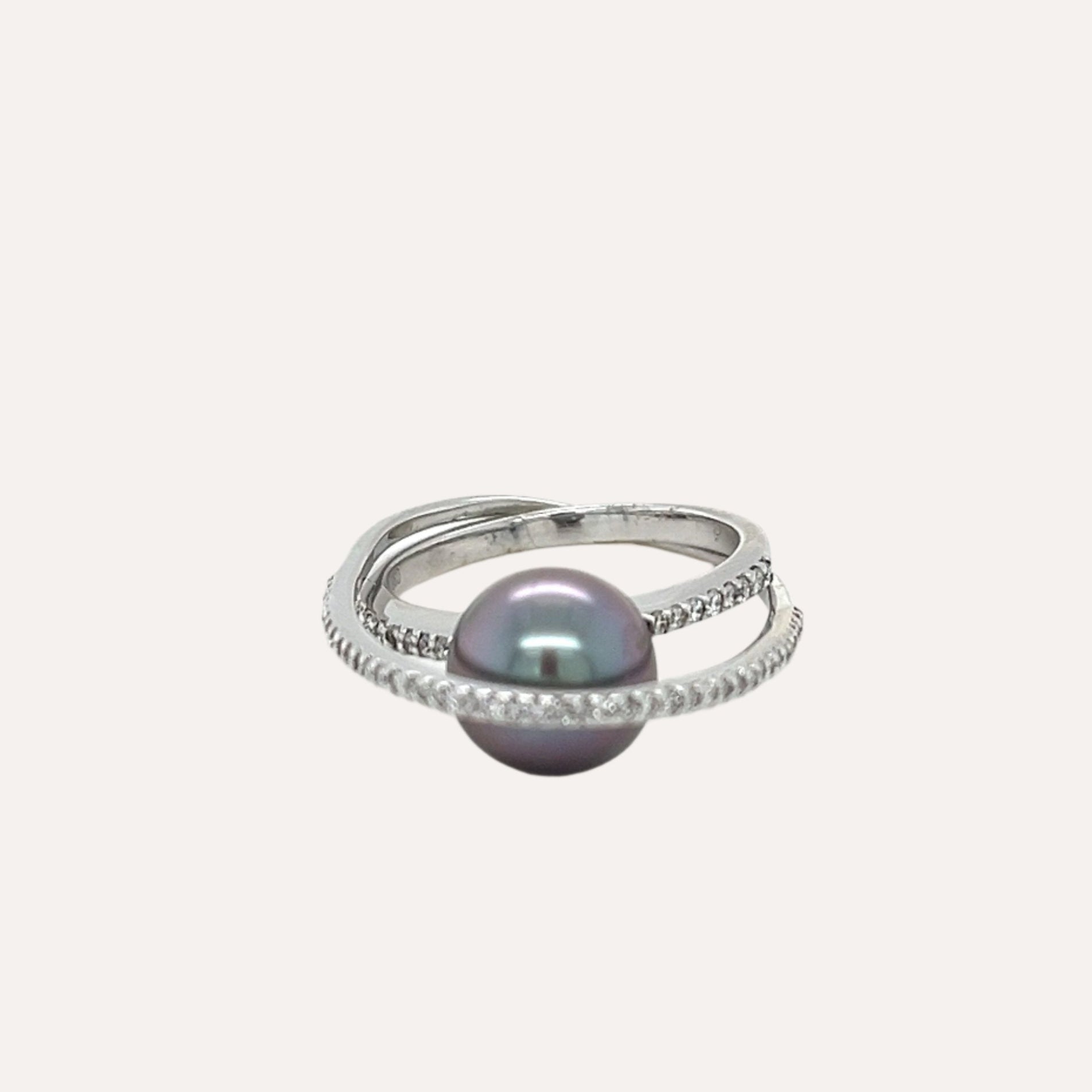 Black Pearl Unique 18k White Gold Diamond Ring - Orsini Jewellers