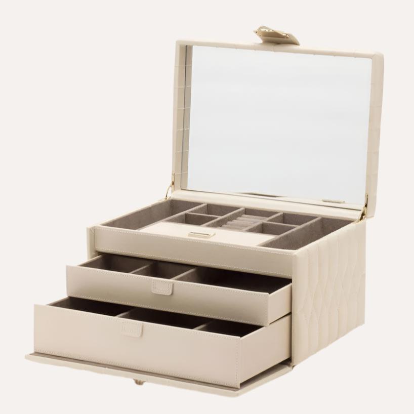 Caroline Ivory Coloured Medium Jewellery Case - Orsini Jewellers