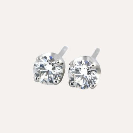 diamond stud earrings white gold